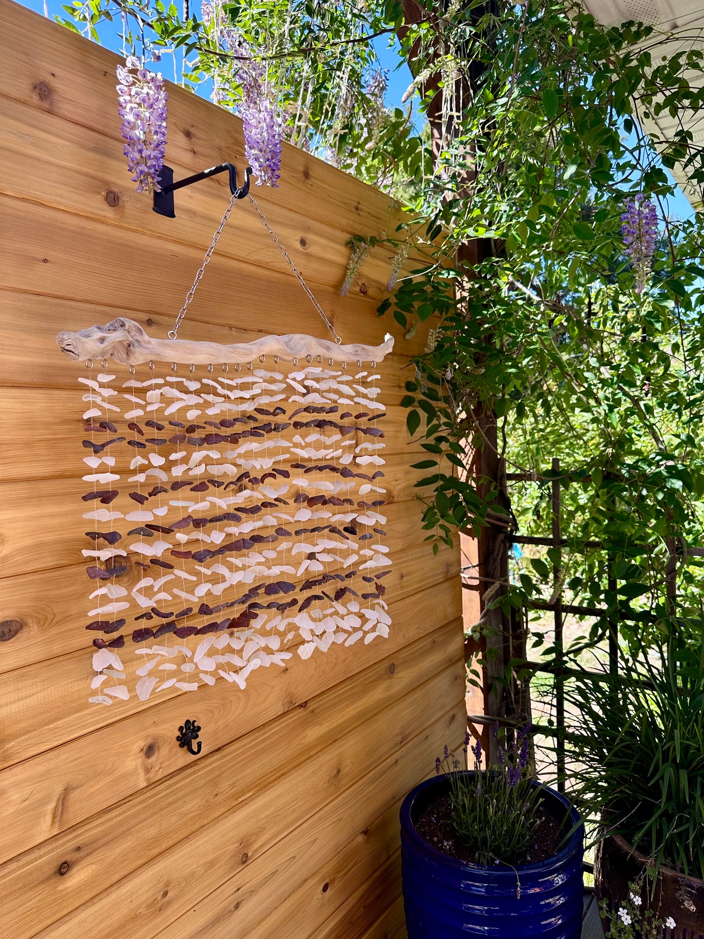 White and Brown Multi Strand on a Truly Beautiful Piece of Unique Driftwood