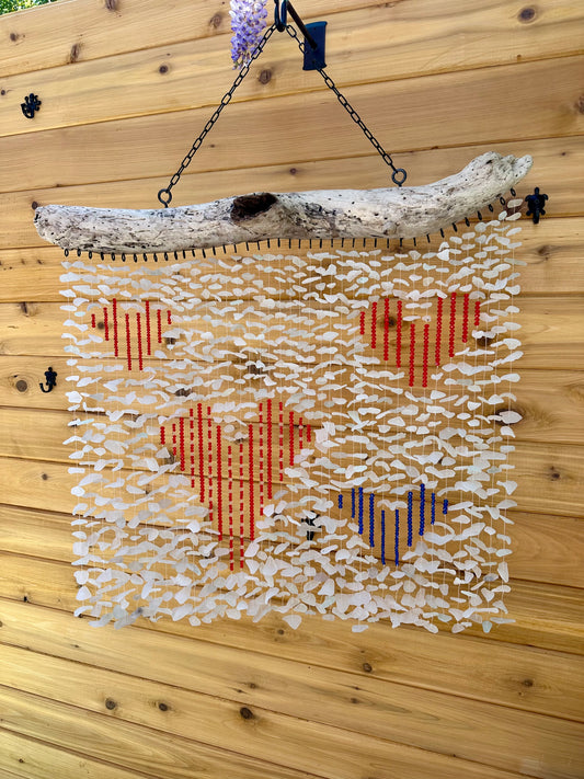 Extra Large 4 Heart Multi Strand Suncatcher