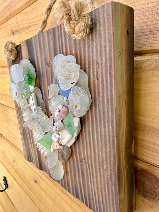 Heart on Chunky Distressed Wood