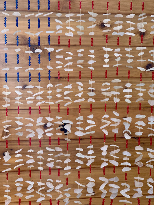 American Flag Sea Glass Suncatcher