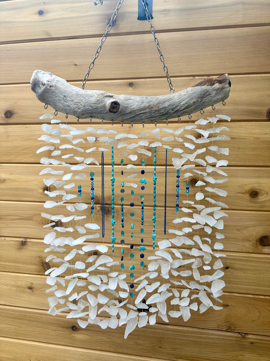 Multi Strand Suncatcher with Intricate Whimsical Blue Heart