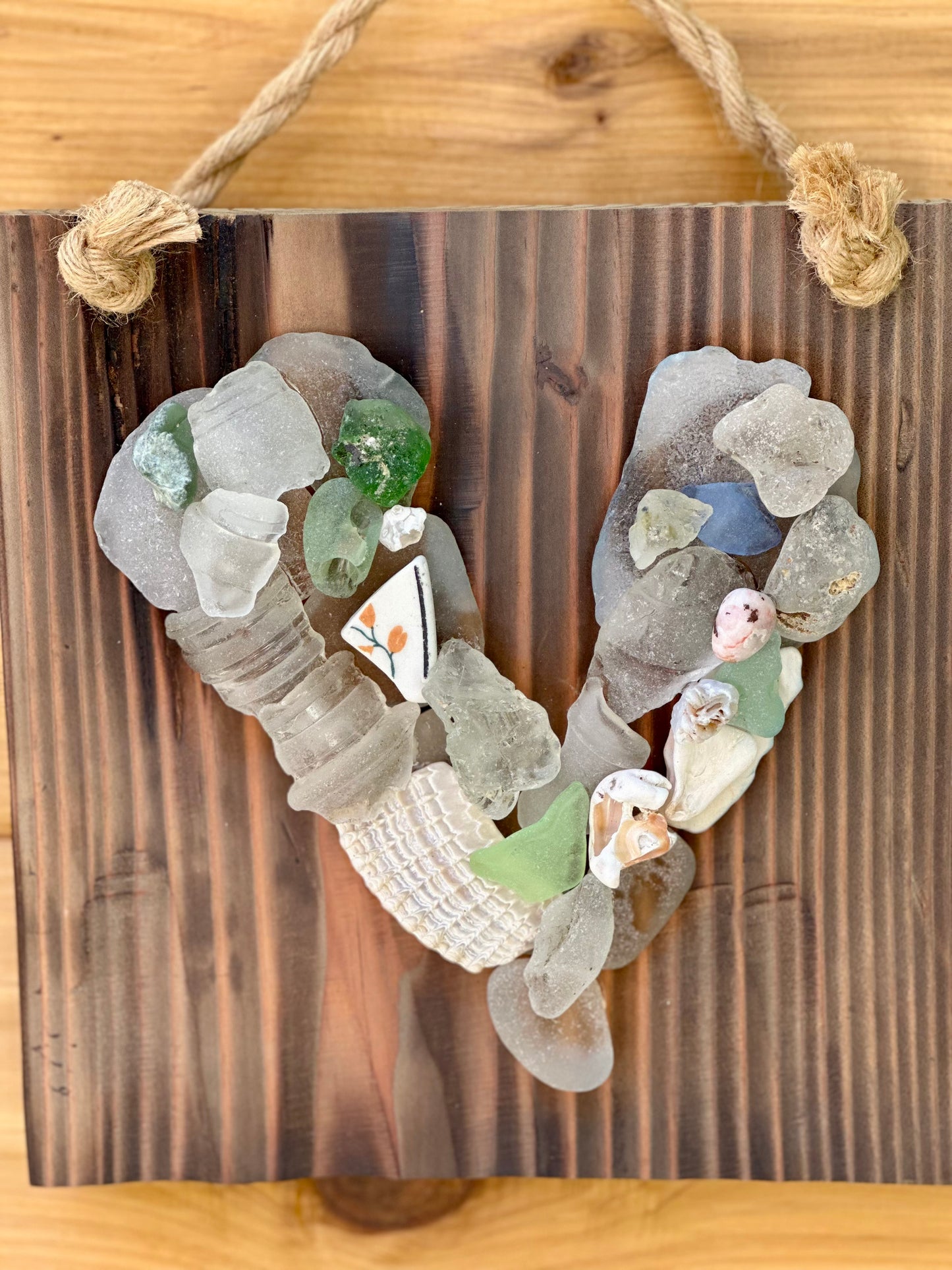 Heart on Chunky Distressed Wood