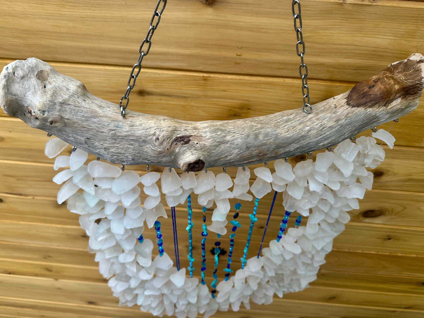 Multi Strand Suncatcher with Intricate Whimsical Blue Heart
