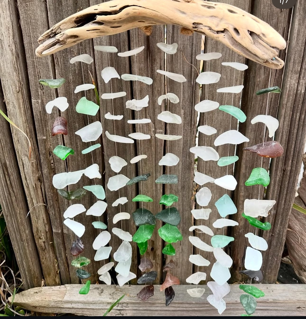 Multi Strand Suncatcher on Curved Driftwood