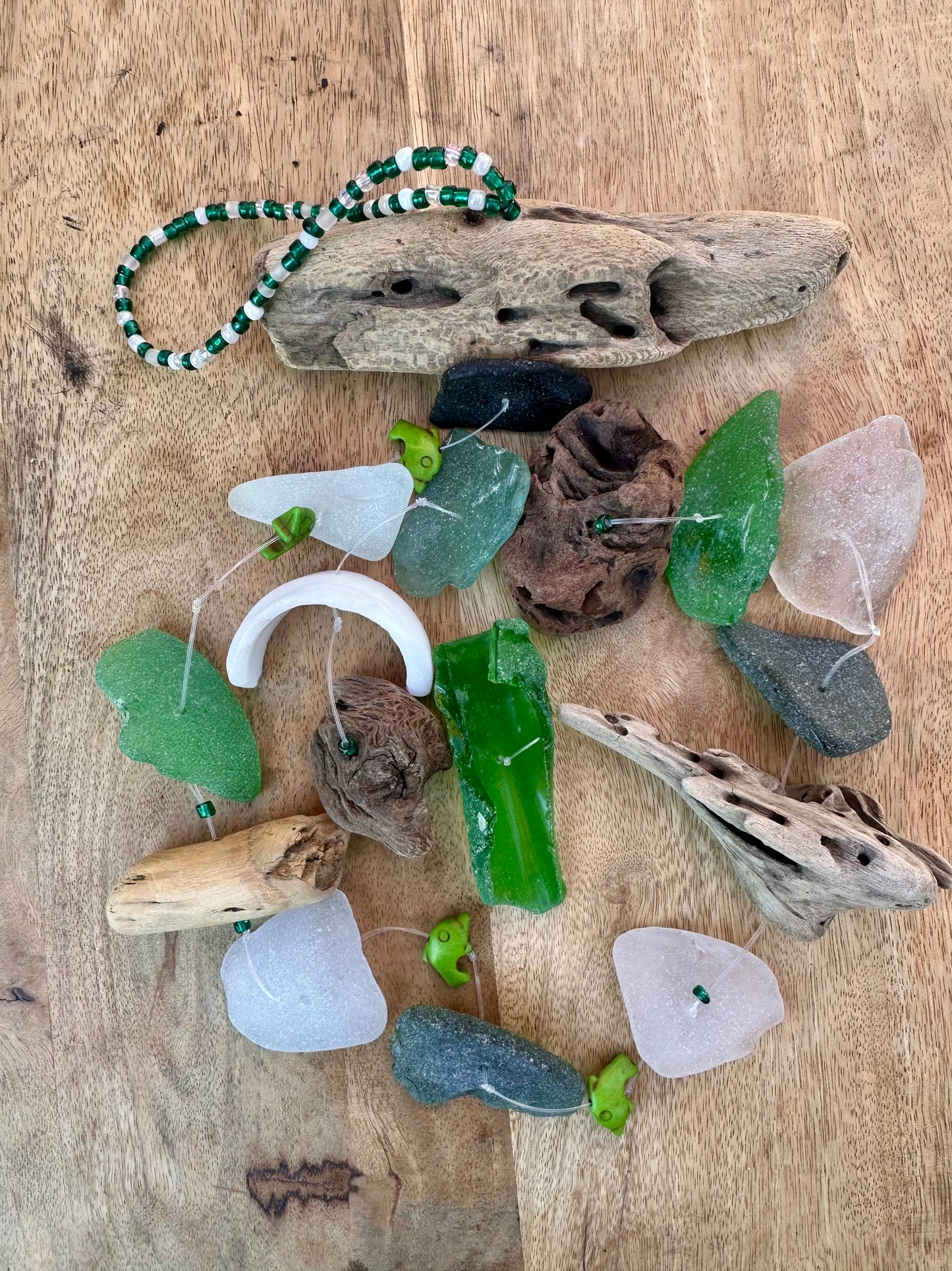 Single Strand Suncatcher with Green Dolphins